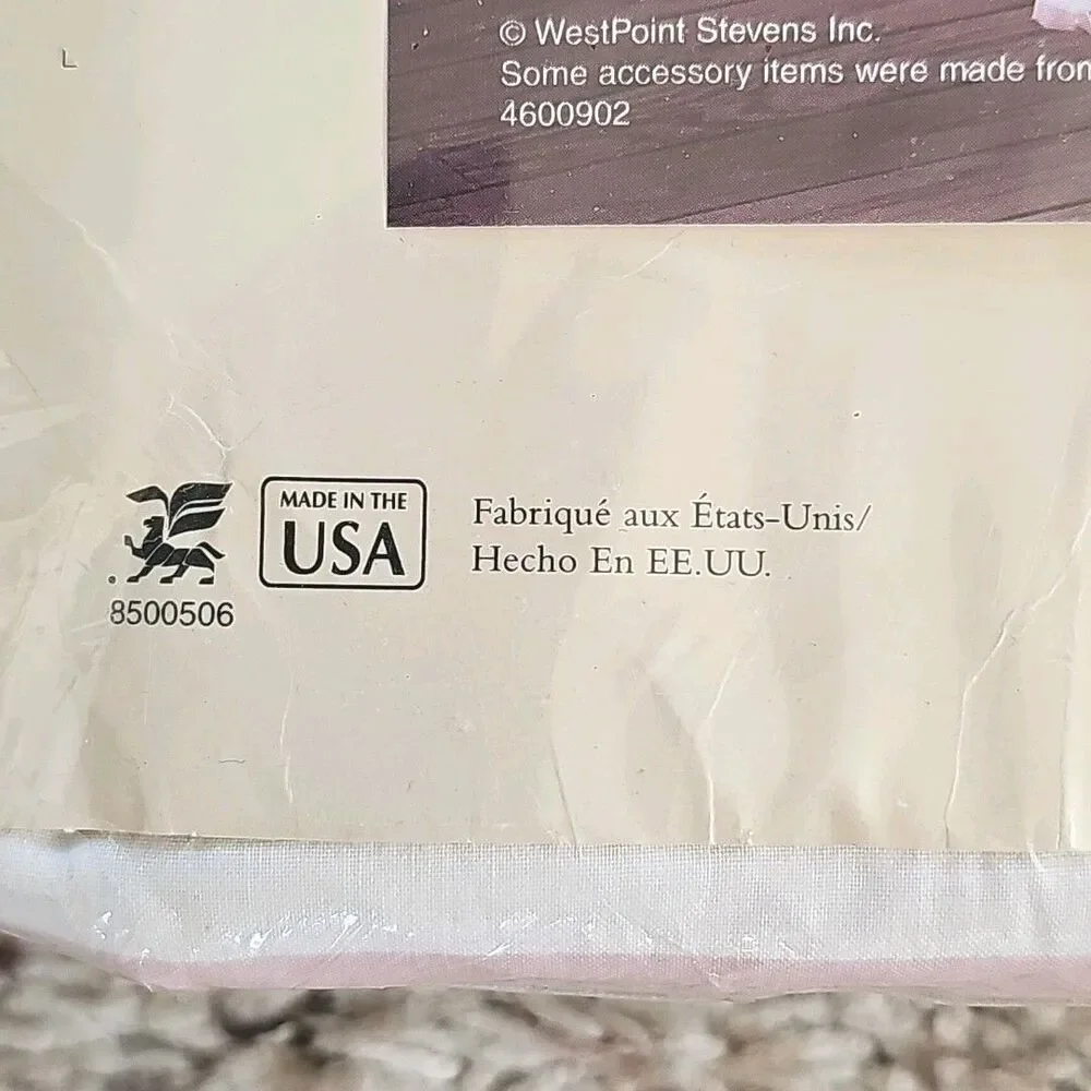 Vtg Utica Serina Luxury Percale Twin Fitted Sheet NEW USA Cotton Pink Stripe